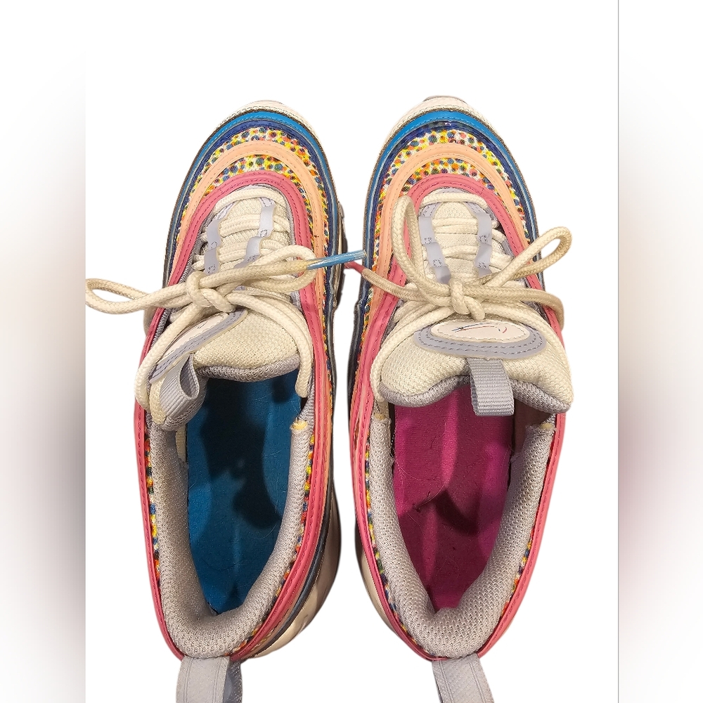 Nike Air Max 97 SE Multicolor Rainbow Running Shoes Youth 5.5Y Women’s 7 - Picture 4 of 6